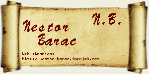 Nestor Barać vizit kartica